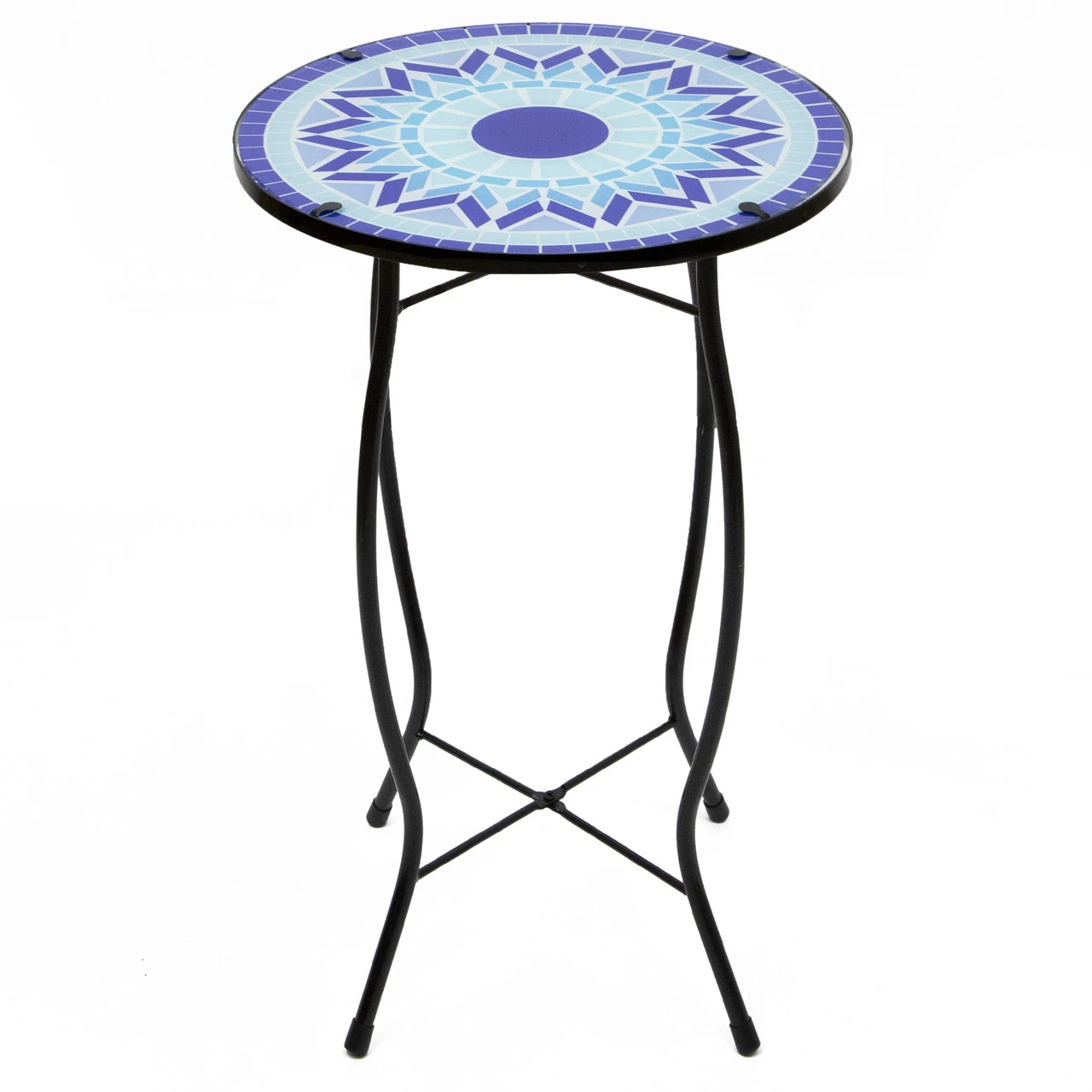 19" Blue Sun Mosaic Glass Patio Side Table 1 19" Blue Sun Mosaic Glass Patio Side Table
