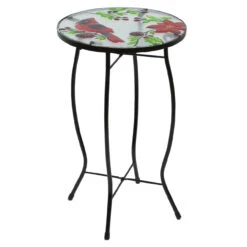 19" Red Cardinal And Pine Cone Glass Patio Side Table 7 19" Red Cardinal And Pine Cone Glass Patio Side Table -PatioVibe Shop northlight hb93591 2 96432.1667516823