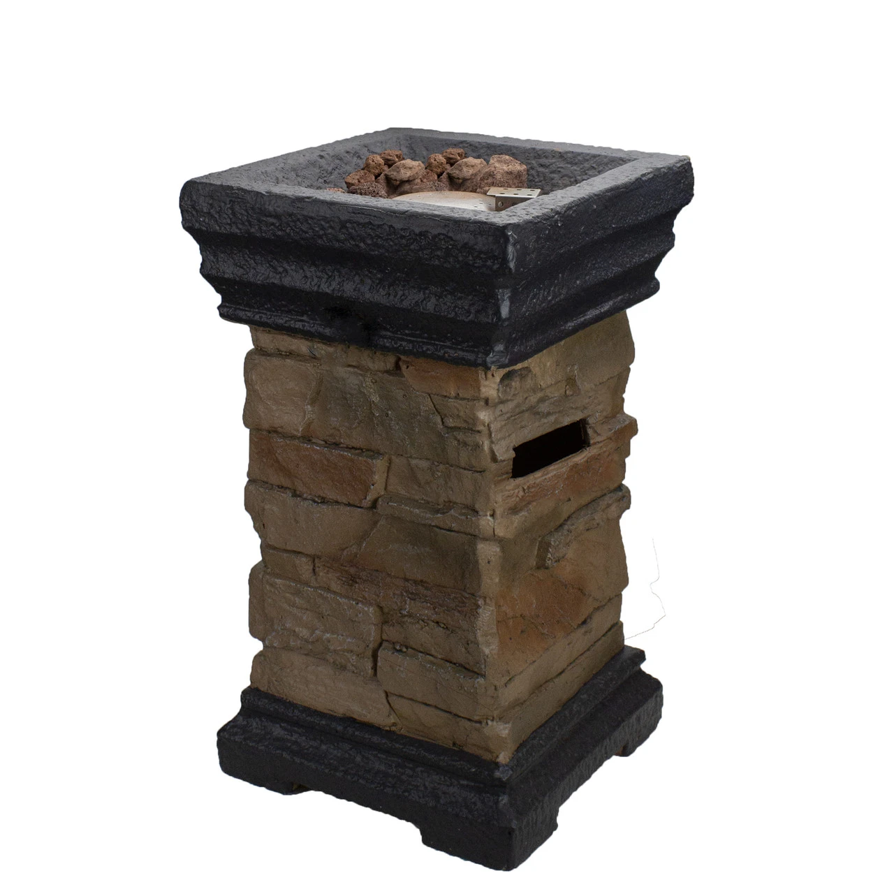 18.75" Classic Stone Outdoor Table Top Gas Fire Pit 2 18.75" Classic Stone Outdoor Table Top Gas Fire Pit - Image 2