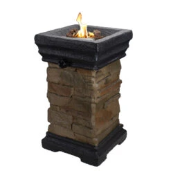 18.75" Classic Stone Outdoor Table Top Gas Fire Pit