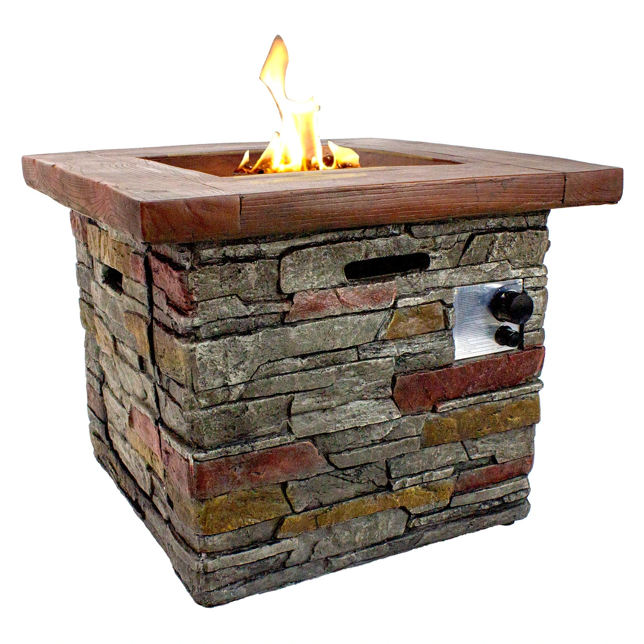 30.25" Classic Stone Square Gas Fire Pit 1 30.25" Classic Stone Square Gas Fire Pit
