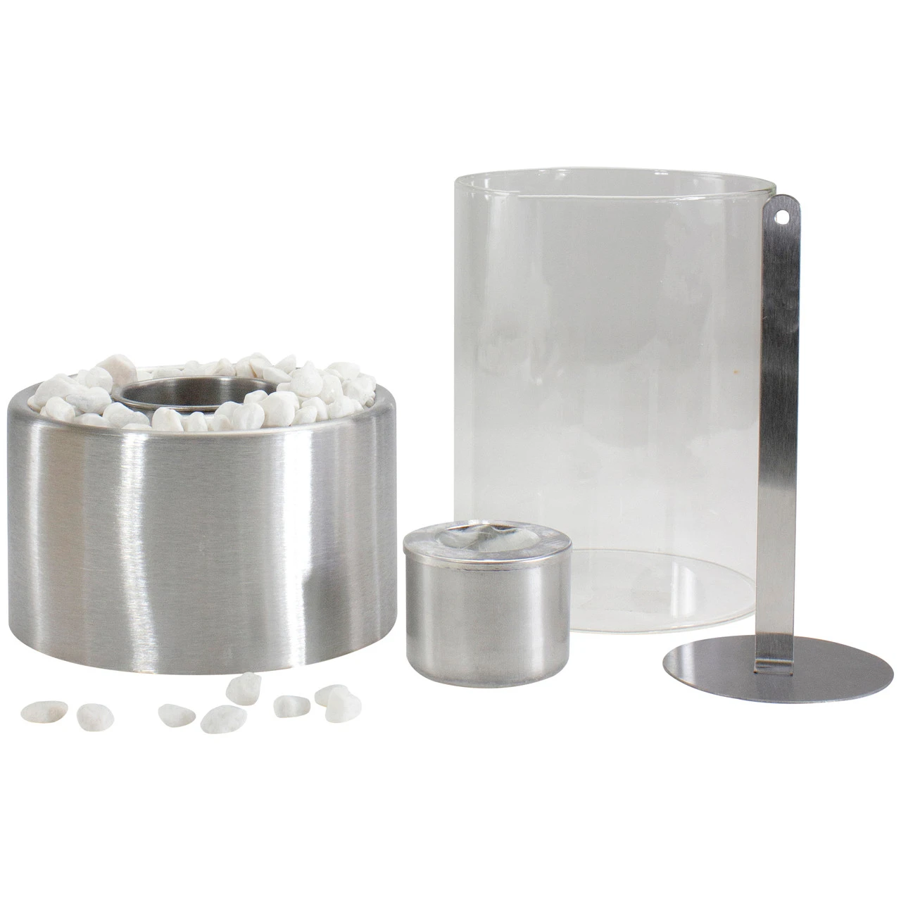 10.5" Bio Ethanol Round Portable Tabletop Fireplace With Silver Base 6 10.5" Bio Ethanol Round Portable Tabletop Fireplace With Silver Base - Image 6