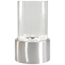 10.5" Bio Ethanol Round Portable Tabletop Fireplace With Silver Base 13 10.5" Bio Ethanol Round Portable Tabletop Fireplace With Silver Base -PatioVibe Shop northlight if91991 38932.1667606671