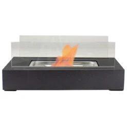 13.75" Bio Ethanol Ventless Portable Tabletop Fireplace With Flame Guard