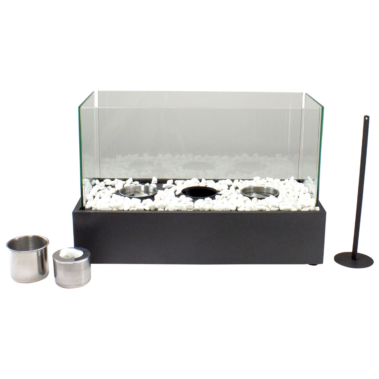 17.75" Bio Ethanol Ventless Portable Tabletop Triple Fireplace With Flame Guard 5 17.75" Bio Ethanol Ventless Portable Tabletop Triple Fireplace With Flame Guard - Image 5