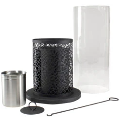 19.75" Bio Ethanol Round Portable Tabletop Fireplace With Black Decorative Base -PatioVibe Shop northlight if91997 1 76743.1667530388