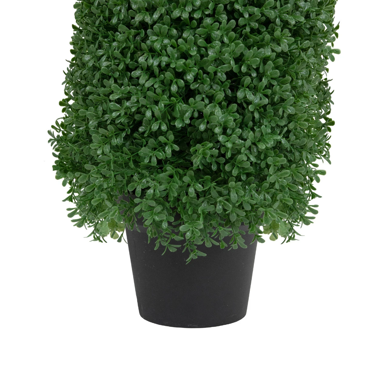 30" Artificial Boxwood Cone Topiary Tree With Round Pot, Unlit 5 30" Artificial Boxwood Cone Topiary Tree With Round Pot, Unlit - Image 5