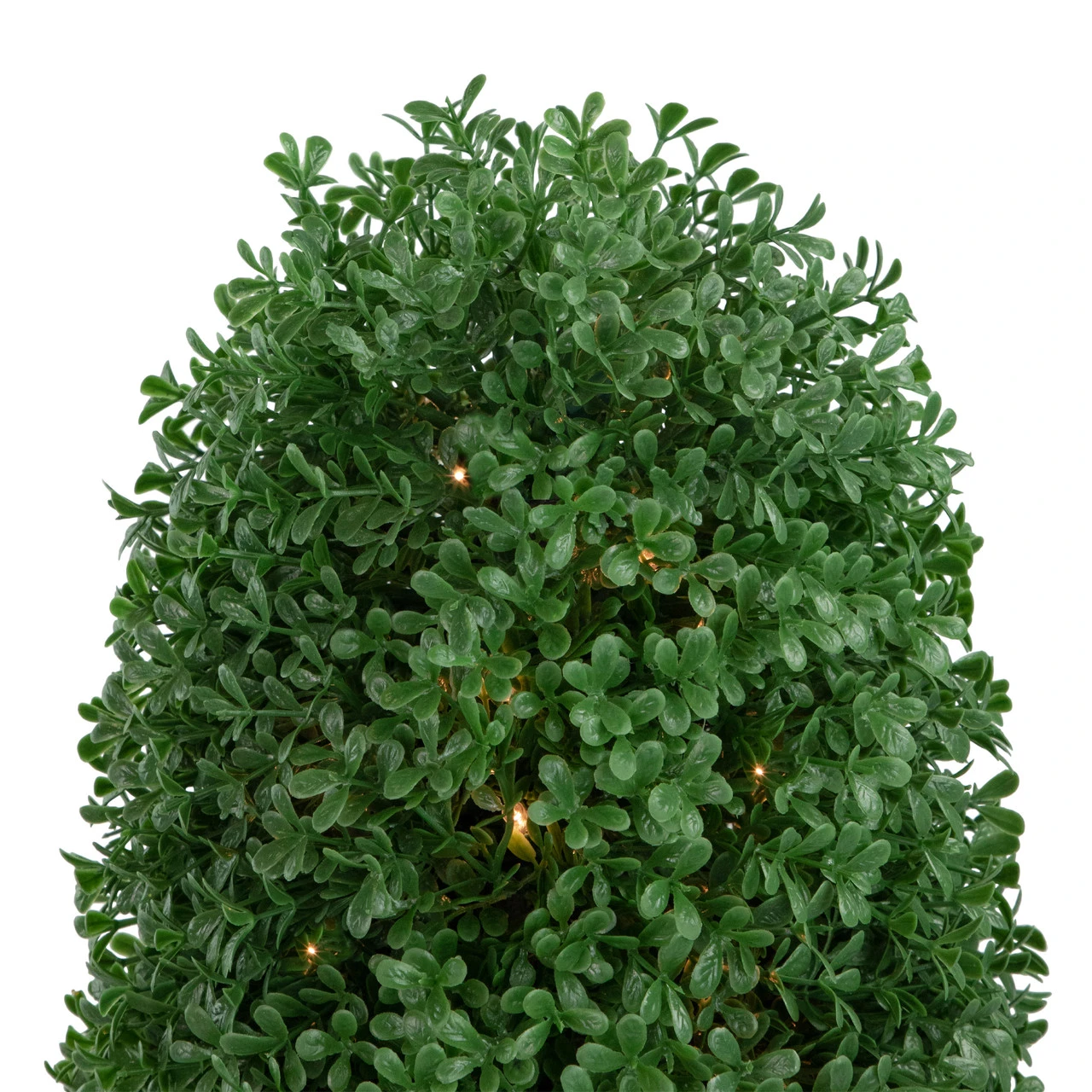 18" Pre-Lit Artificial Boxwood Cone Topiary Tree With Round Pot, Clear Lights 3 18" Pre-Lit Artificial Boxwood Cone Topiary Tree With Round Pot, Clear Lights - Image 3