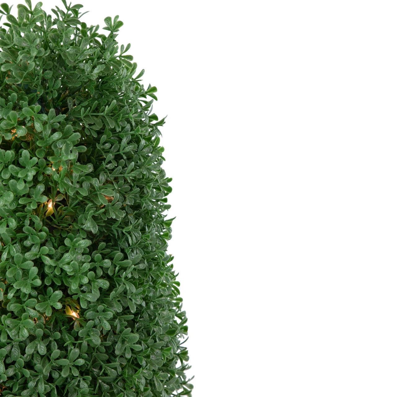 18" Pre-Lit Artificial Boxwood Cone Topiary Tree With Round Pot, Clear Lights 4 18" Pre-Lit Artificial Boxwood Cone Topiary Tree With Round Pot, Clear Lights - Image 4