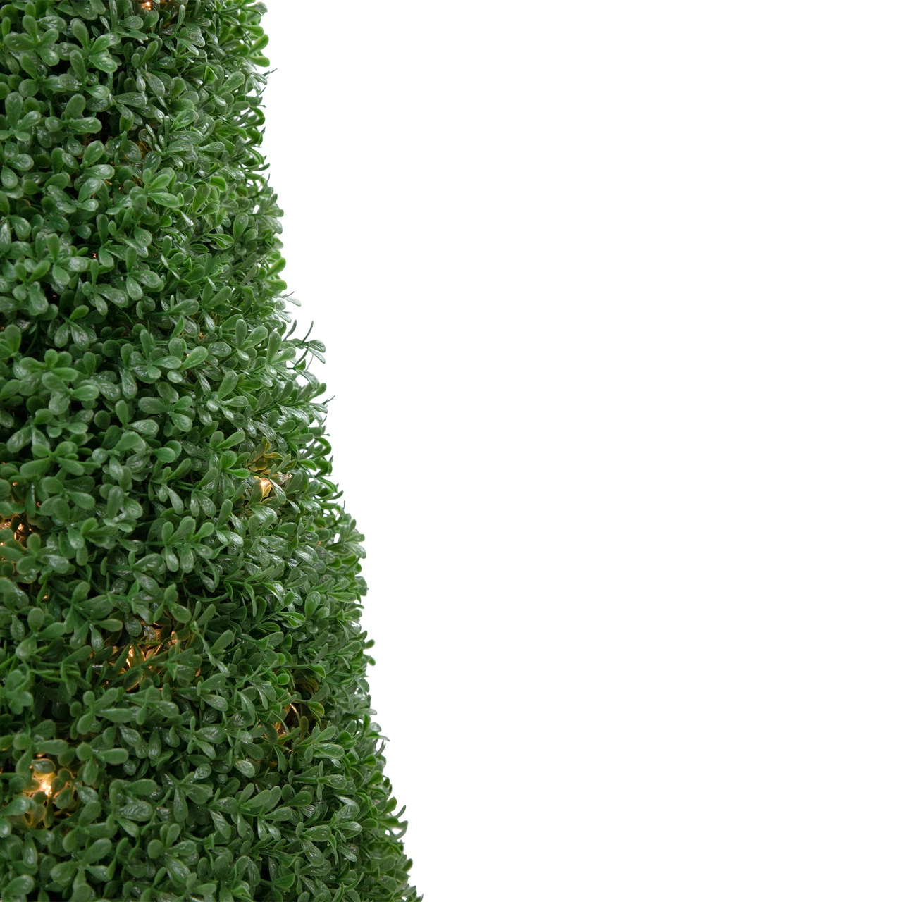 4' Pre-Lit Artificial Boxwood Cone Topiary Tree With Round Pot, Clear Lights 4 4' Pre-Lit Artificial Boxwood Cone Topiary Tree With Round Pot, Clear Lights - Image 4