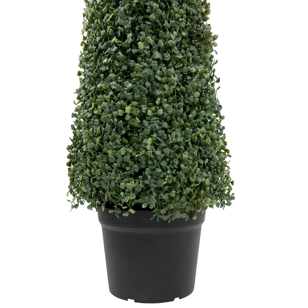 4' Artificial Two-Tone Boxwood Topiary Tree With Round Pot, Unlit 5 4' Artificial Two-Tone Boxwood Topiary Tree With Round Pot, Unlit - Image 5