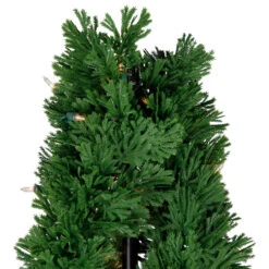 4.5' Pre-Lit Artificial Cedar Double Spiral Topiary Tree In Urn Style Pot, Clear Lights -PatioVibe Shop northlight sm93664 5 82305.1668103831