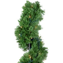 4.5' Pre-Lit Artificial Cedar Spiral Topiary Tree In Urn Style Pot, Clear Lights -PatioVibe Shop northlight sm93666 2 71784.1667531079