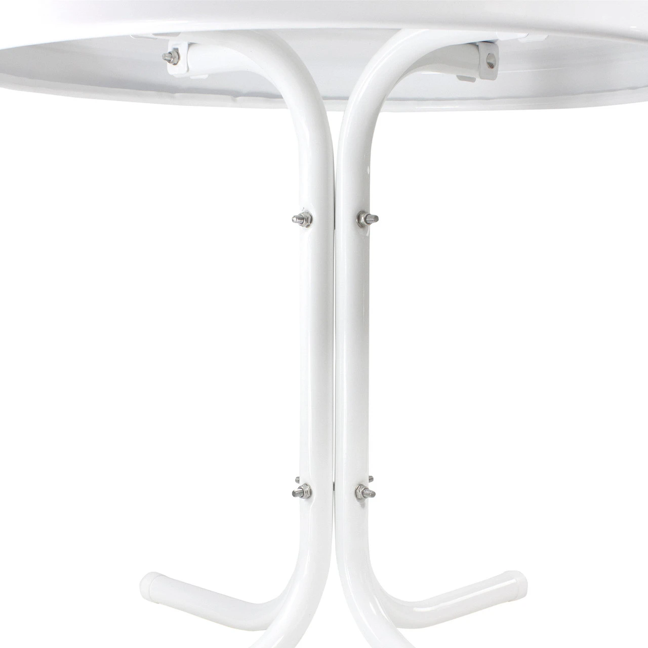 22" Outdoor Retro Tulip Side Table, White 4 22" Outdoor Retro Tulip Side Table, White - Image 4