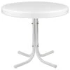 22" Outdoor Retro Tulip Side Table, White