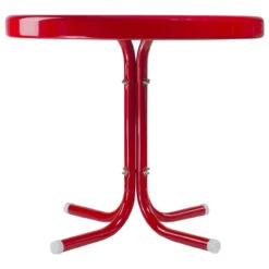 22" Outdoor Retro Tulip Side Table, Red -PatioVibe Shop northlight wb01043 1 06086.1667522101