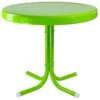 22" Outdoor Retro Tulip Side Table, Lime Green