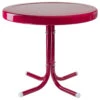 22" Outdoor Retro Tulip Side Table, Pink