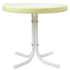22" Outdoor Retro Tulip Side Table, Yellow And White -PatioVibe Shop northlight wb93631 2 95154.1667516858