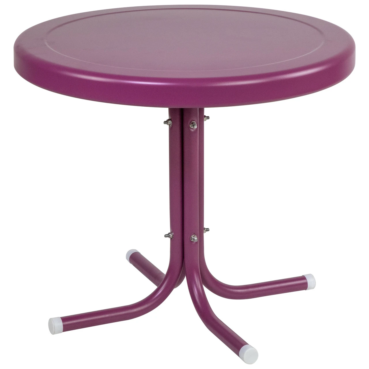 22" Outdoor Retro Tulip Side Table, Purple