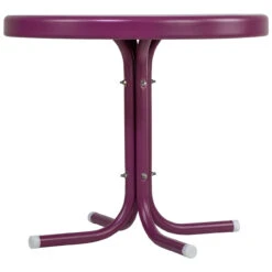 22" Outdoor Retro Tulip Side Table, Purple -PatioVibe Shop northlight wb94616 03 48447.1688066762