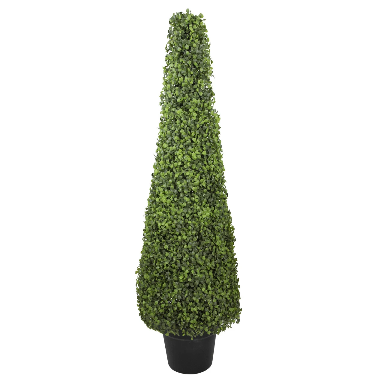 45" Two Tone Green Triangular Artificial Boxwood Topiary Potted Tree - Unlit 1 45" Two Tone Green Triangular Artificial Boxwood Topiary Potted Tree - Unlit