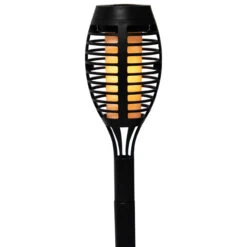 Set Of 4 Black Solar Powered LED Pathway Markers, 19.75" -PatioVibe Shop northlight ye94519 2 95274.1677640786