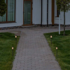 Set Of 4 Black Solar Powered LED Pathway Markers, 19.75" -PatioVibe Shop northlight ye94519 styled 39306.1677640785