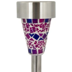Set Of 3 Purple Mosaic Stained Glass Solar Powered LED Pathway Markers, 15.5" 9 Set Of 3 Purple Mosaic Stained Glass Solar Powered LED Pathway Markers, 15.5" -PatioVibe Shop northlight ye94525 2 82930.1677641637