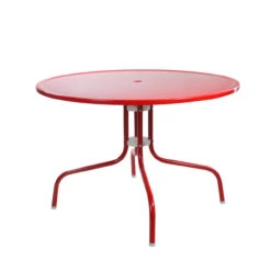 39.25-Inch Outdoor Retro Metal Tulip Dining Table, Red -PatioVibe Shop northlightrp 88304 1 98751.1667533877