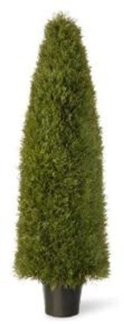 60" Tall Artificial Green Upright Juniper Shrub With Round Pot