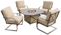 5-Piece Smoke Gray Contemporary Fire Pit Table Set - Beige Spring Chairs -PatioVibe Shop rvwrmwsiefntoaachzqlmw2nyqlxfeax 73435.1667680960