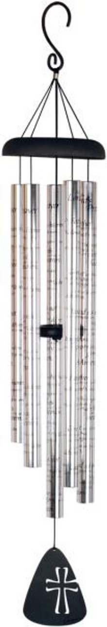 44" Silver Signature Sonnets Lord's Prayer Outdoor Patio Garden Wind Chime