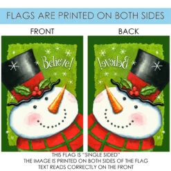 'Believe' Snowman Christmas Outdoor House Flag 40" X 28" 8 'Believe' Snowman Christmas Outdoor House Flag 40" X 28" -PatioVibe Shop u10.4 10049.1682374978