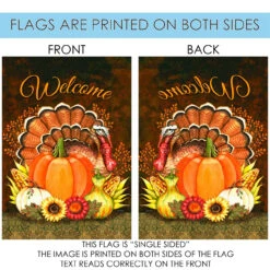 Fall Harvest Turkey 'Welcome' Outdoor House Flag 40" X 28" -PatioVibe Shop u13.4 05157.1682374973