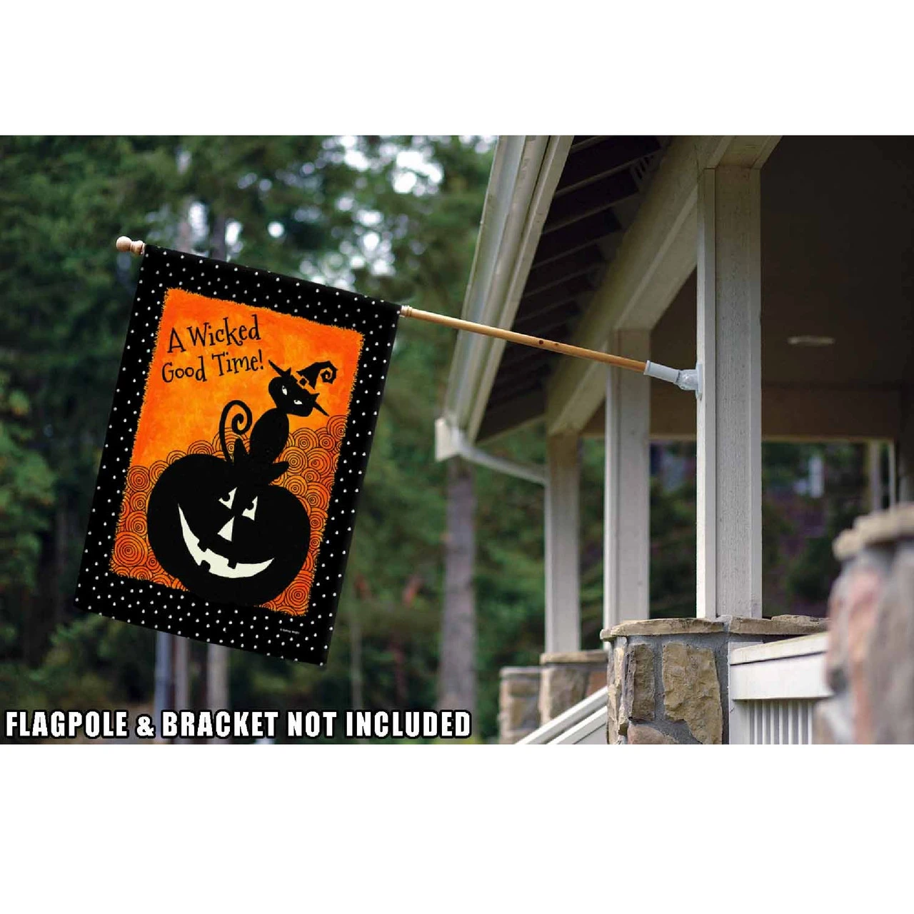 Let's Get Wicked Halloween Outdoor House Flag 40" X 28" 2 Let's Get Wicked Halloween Outdoor House Flag 40" X 28" - Image 2