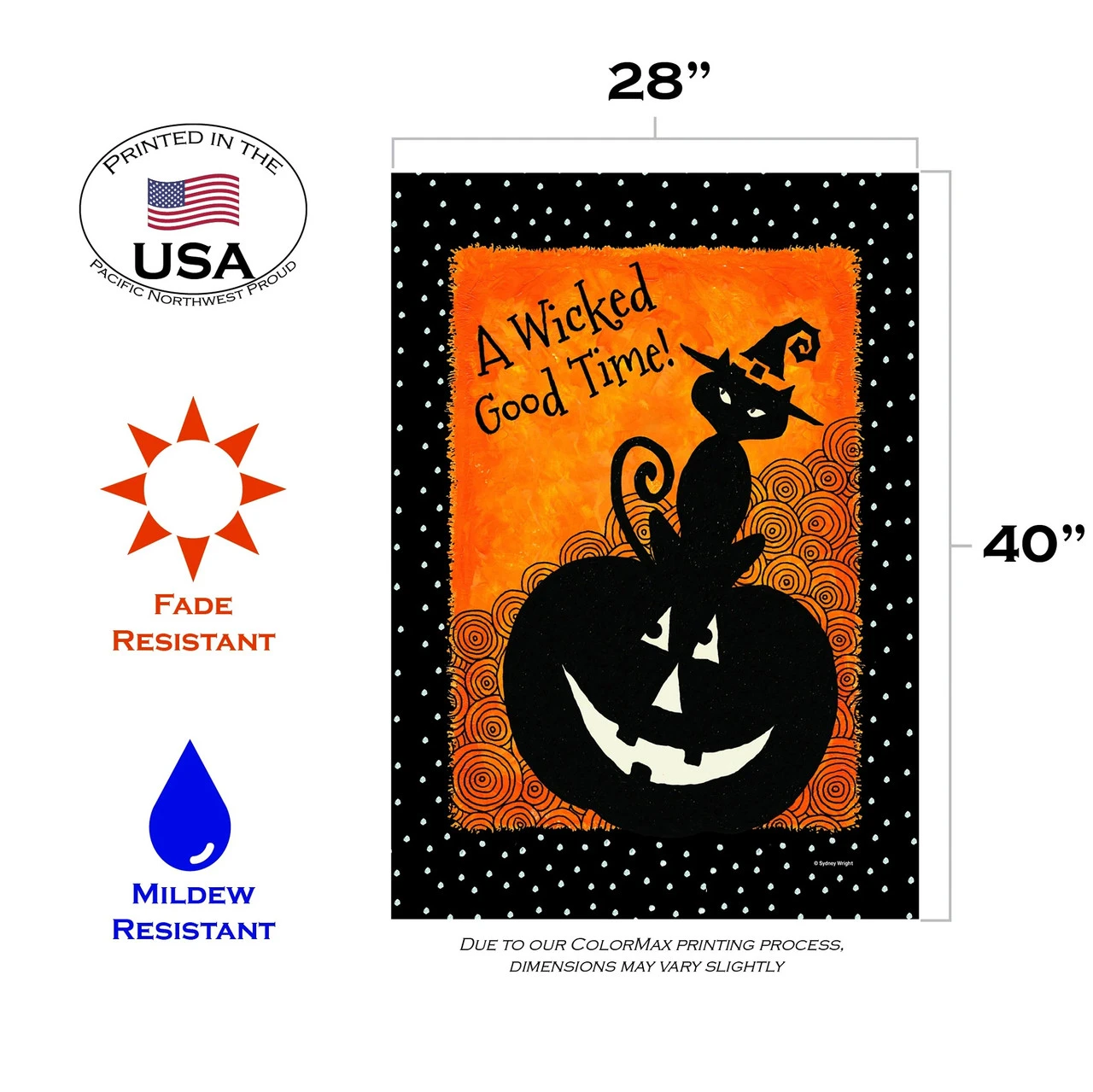 Let's Get Wicked Halloween Outdoor House Flag 40" X 28" 3 Let's Get Wicked Halloween Outdoor House Flag 40" X 28" - Image 3