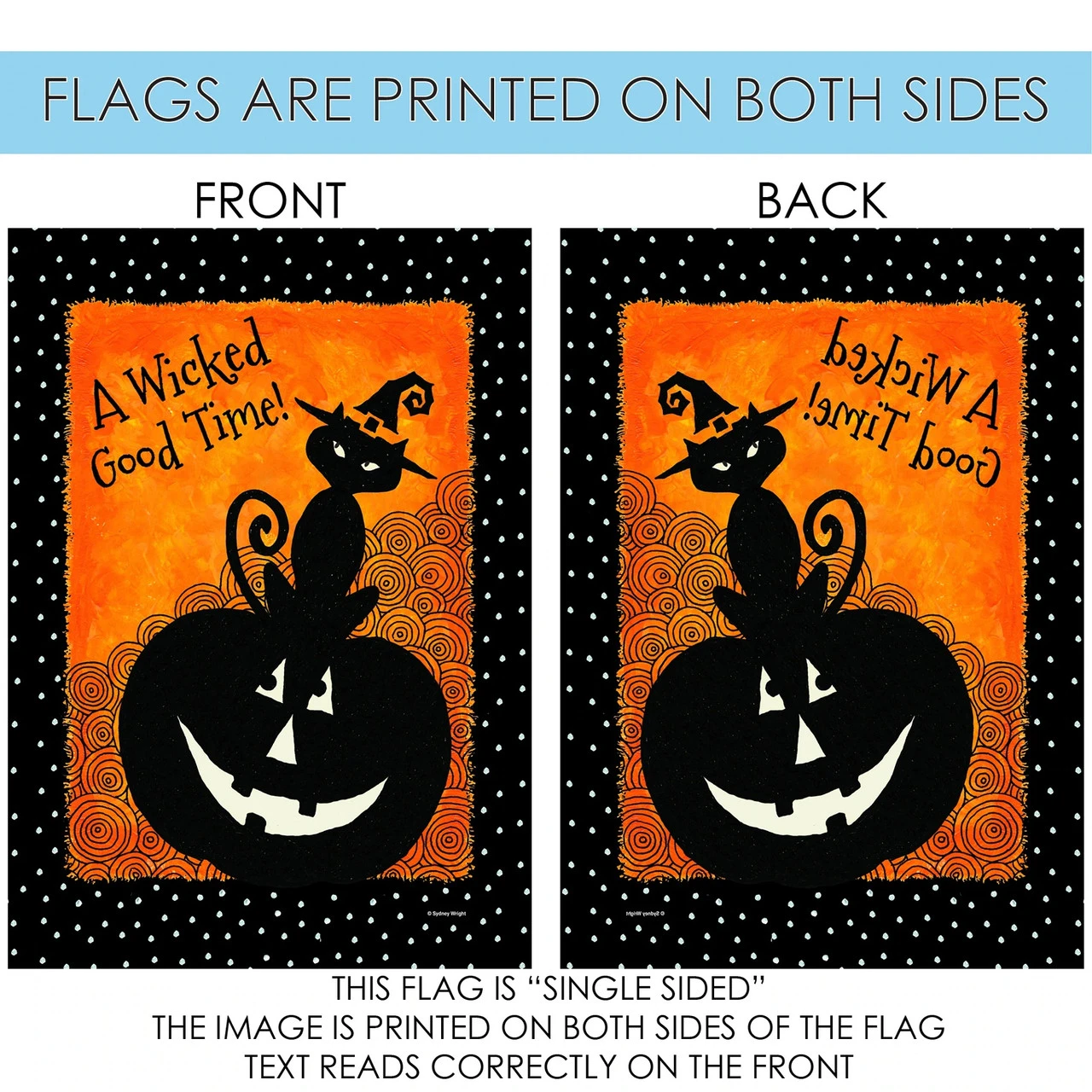 Let's Get Wicked Halloween Outdoor House Flag 40" X 28" 4 Let's Get Wicked Halloween Outdoor House Flag 40" X 28" - Image 4