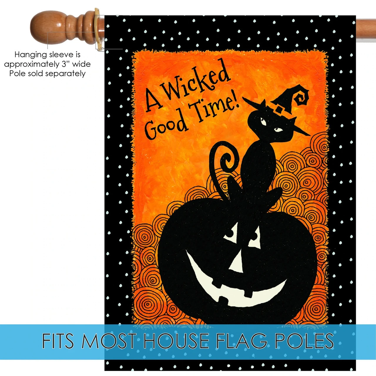 Let's Get Wicked Halloween Outdoor House Flag 40" X 28" 5 Let's Get Wicked Halloween Outdoor House Flag 40" X 28" - Image 5