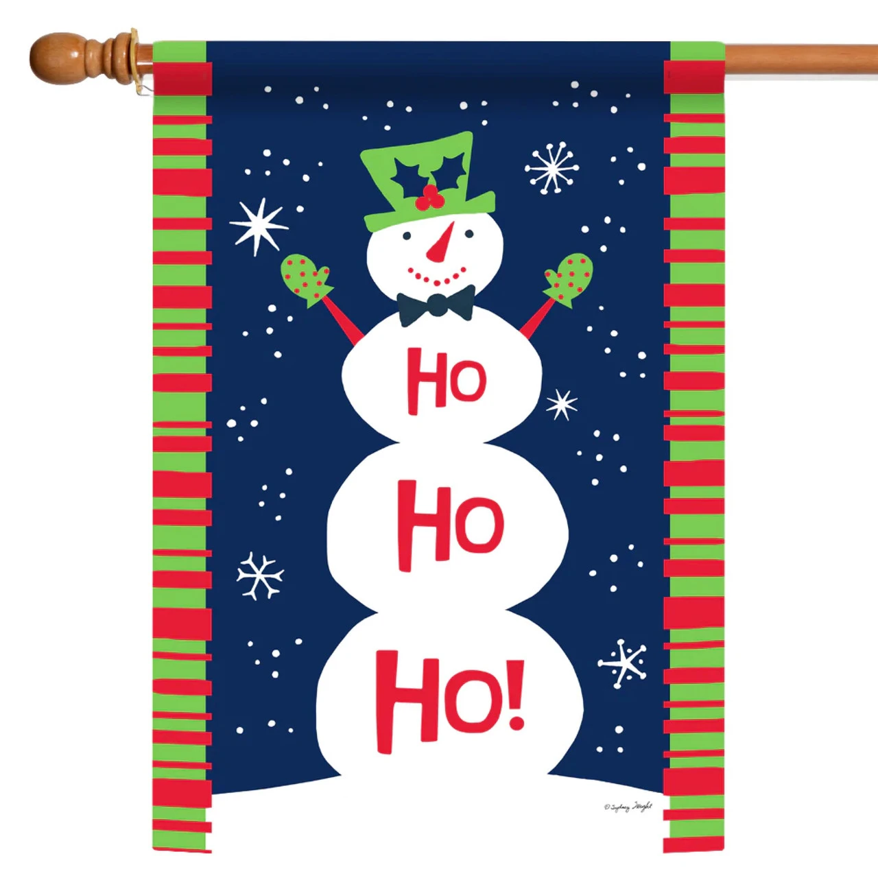 Ho Ho Ho Snowman Christmas Outdoor House Flag 40" X 28" 1 Ho Ho Ho Snowman Christmas Outdoor House Flag 40" X 28"