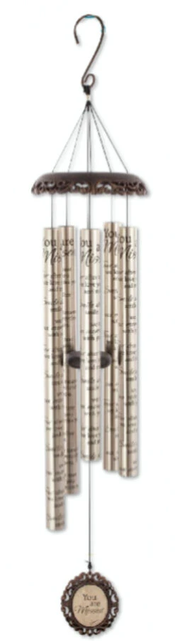 40" Vintage Style Wrought Iron Look "You Are Missed" Outdoor Patio Garden Wind Chimes