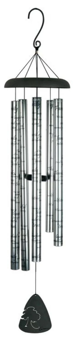 44" Silver Signature Sonnets Family Outdoor Patio Garden Wind Chime