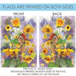 Birdhouse And Sunflowers Outdoor House Flag 40" X 28" -PatioVibe Shop z16.4 72829.1682375273