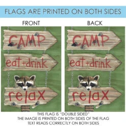 'Camp Eat + Drink Relax' Outdoor House Flag 40" X 28" 8 'Camp Eat + Drink Relax' Outdoor House Flag 40" X 28" -PatioVibe Shop z2.4 26771.1682375481