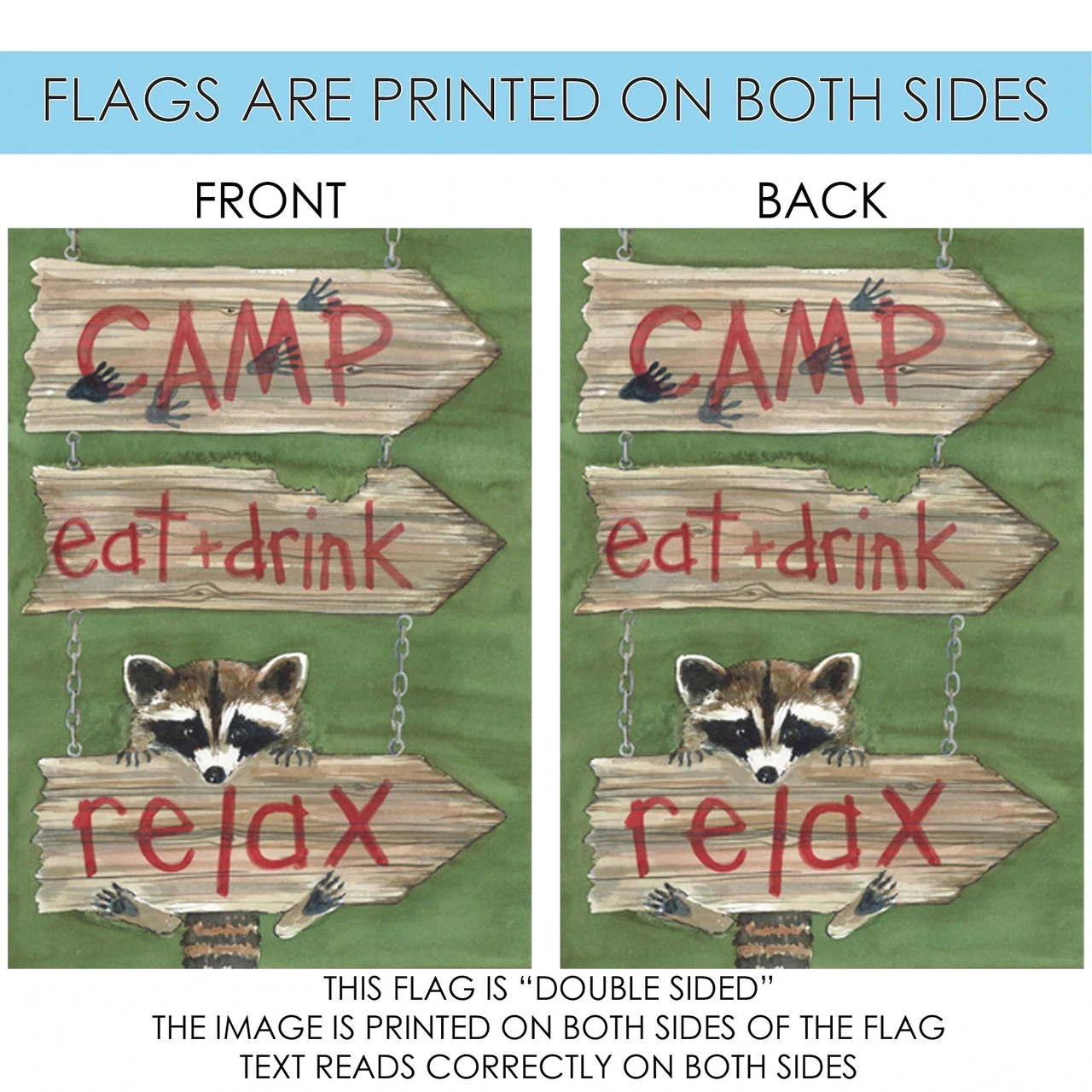 'Camp Eat + Drink Relax' Outdoor House Flag 40" X 28" 4 'Camp Eat + Drink Relax' Outdoor House Flag 40" X 28" - Image 4