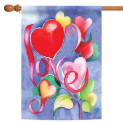 Valentines Love Rectangular Outdoor House Flag 40" X 28"