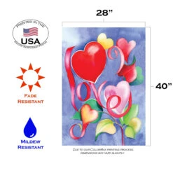 Valentines Love Rectangular Outdoor House Flag 40" X 28" -PatioVibe Shop z20.3 99484.1682375252
