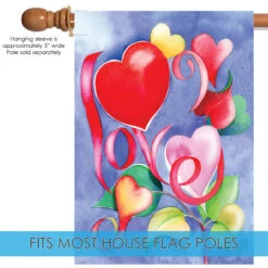 Valentines Love Rectangular Outdoor House Flag 40" X 28" -PatioVibe Shop z20.5 04677.1682375253