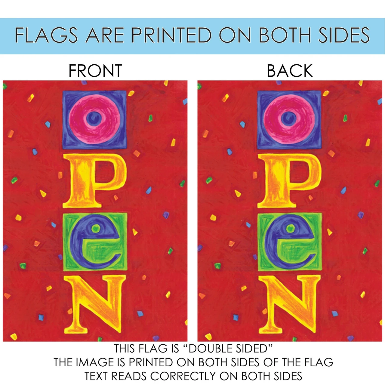 'Open' Outdoor House Flag 40" X 28" 4 'Open' Outdoor House Flag 40" X 28" - Image 4