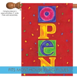 'Open' Outdoor House Flag 40" X 28" 9 'Open' Outdoor House Flag 40" X 28" -PatioVibe Shop z5.5 81203.1682374084